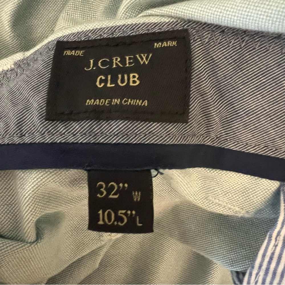 J Crew Club Pale Blue Flat Front Chino Shorts Size 32” Good Condition - Picture 2 of 7